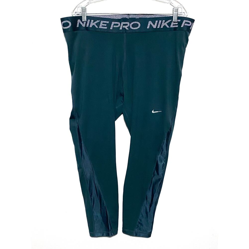 Nike Pro Dri Fit Tight Leggings Mid Rise 7/8 Length Women 2X Athleisure Gym NWT